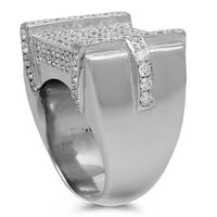 Thumbnail for 14K Solid White Gold Mens Diamond Ring 3.50 Ctw