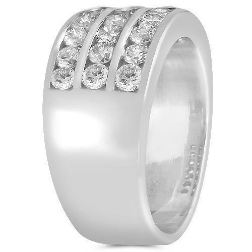 14k Solid White Gold Mens Diamond Wedding Ring Band 2 00 Ctw Avianne