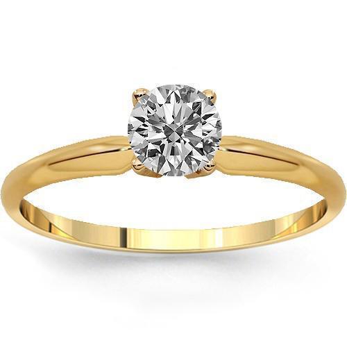 Diamond Solitaire Engagement Ring 5/8 ct tw Round 14K Yellow Gold (I2/I)