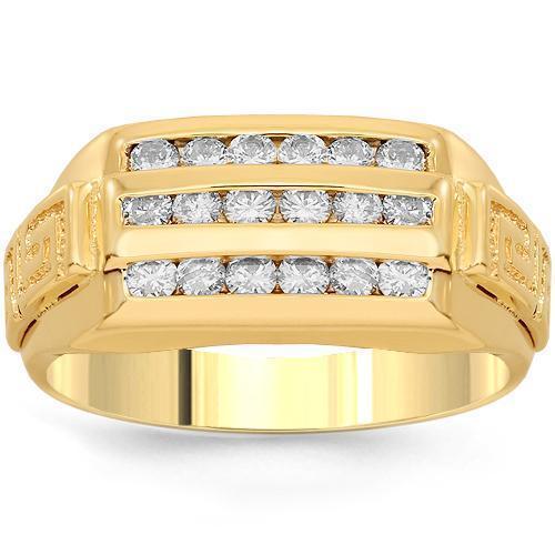 14K Solid Yellow Gold Men's Diamond Ring 0.60 Cwt. – Avianne Jewelers