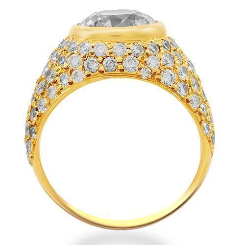 14K Solid Yellow Gold Mens Diamond Ring 10.01 Ctw