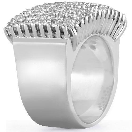 14K White Solid Gold Mens Diamond Ring 5.50  Ctw