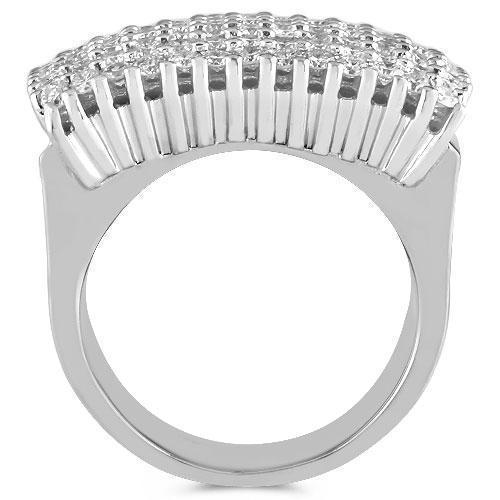 14K White Solid Gold Mens Diamond Ring 5.50  Ctw