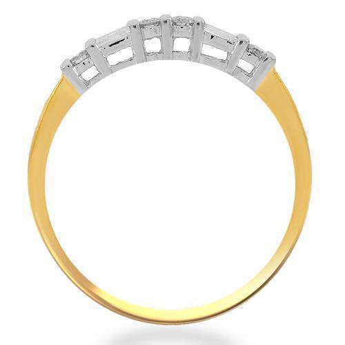 14K Yellow Solid Gold Diamond Bridal Ring Set 0.79 Ctw