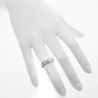 Thumbnail for 18K White Solid Gold Diamond Bridal Ring Set 1.24 Ctw