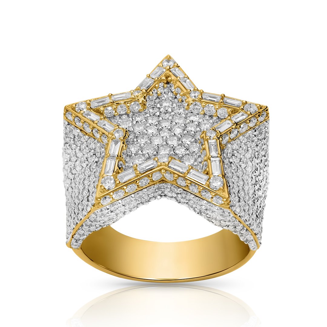 Star Diamond Statement Ring 14K Yellow Gold / 6.5