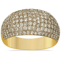 Thumbnail for Classic Pave Diamond Cocktail Ring in 14k Yellow Gold 1.90 Ctw