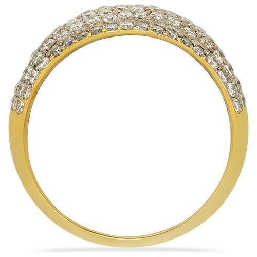 Classic Pave Diamond Cocktail Ring in 14k Yellow Gold 1.90 Ctw