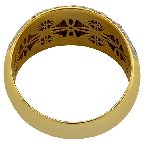 Classic Pave Diamond Cocktail Ring in 14k Yellow Gold 1.90 Ctw