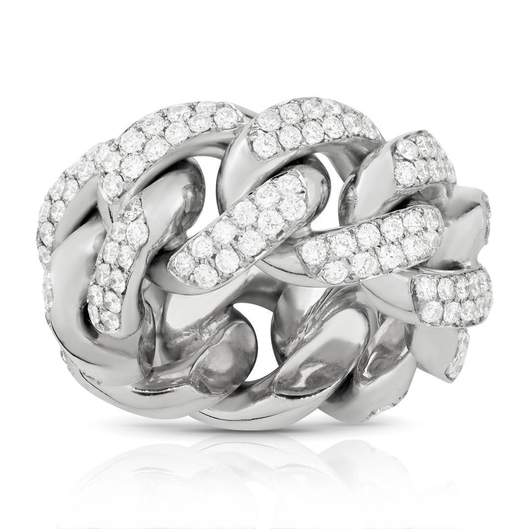 Buy Diamond Cuban Ring, 18K Gold Cuban Link Ring, Diamond Link Ring, Cuban  Diamond Unisex Rings Online in India - Etsy