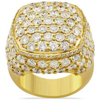 Thumbnail for Mens Diamond Pinky Ring 14k Yellow Gold 8.82 Ctw