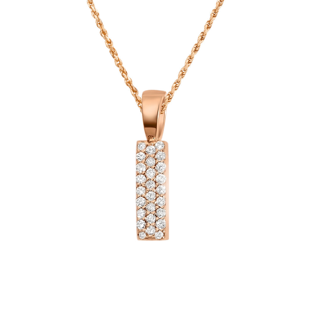 Rose Gold & Diamond Letter "I" Pendant