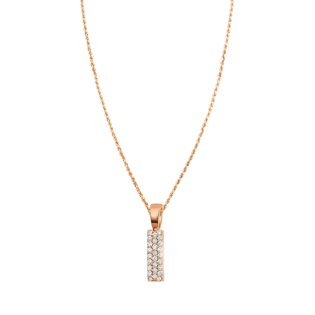 Rose Gold & Diamond Letter "I" Pendant