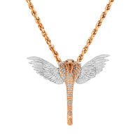 Thumbnail for Rose Gold & Diamond Wing Snake Pendant