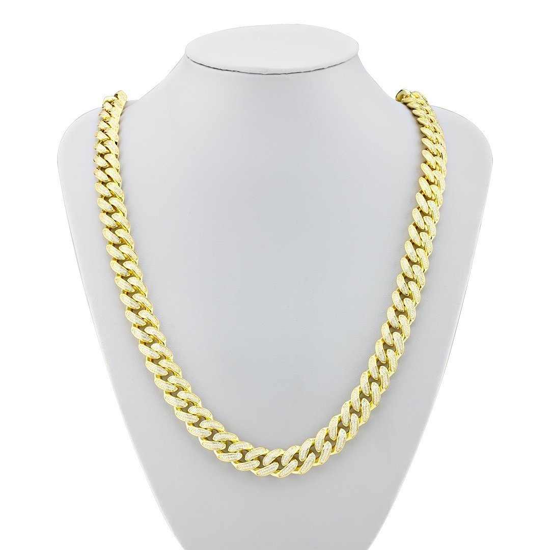 1 Ct. T.W. Diamond Cuban Link Chain Necklace in Sterling Silver with 14K Gold Plate – 22